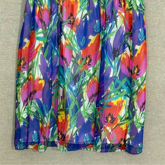 Shoshanna Silk Floral Sun Dress Size 4 - Picture 8 of 9